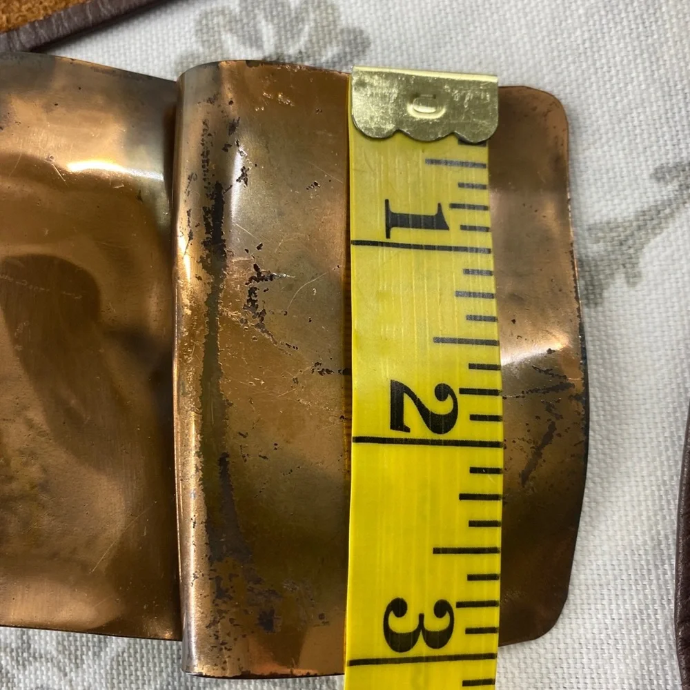 Neo Vintage BELT Bronze Tone Hammered Metal Buckle‎ And Leather  Adjustable
